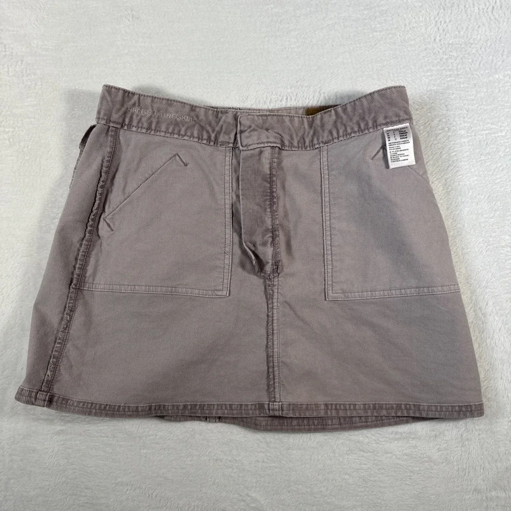 American‎ Eagle Super Stretch Corduroy Mini Skirt 8 Beige Preppy Schoolgirl